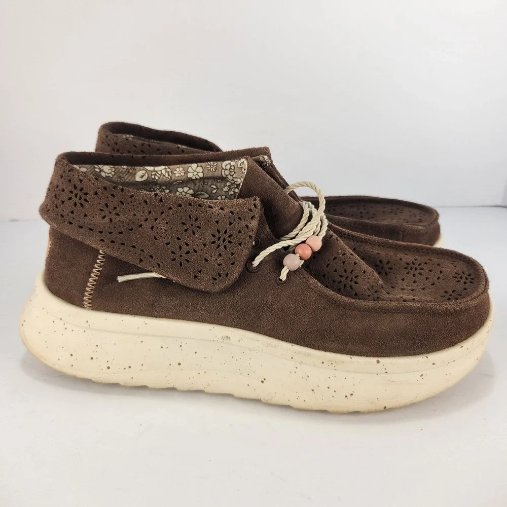 Hey Dude Wendy Peak Fold Cocoa Women's Casual Bootie Size 10